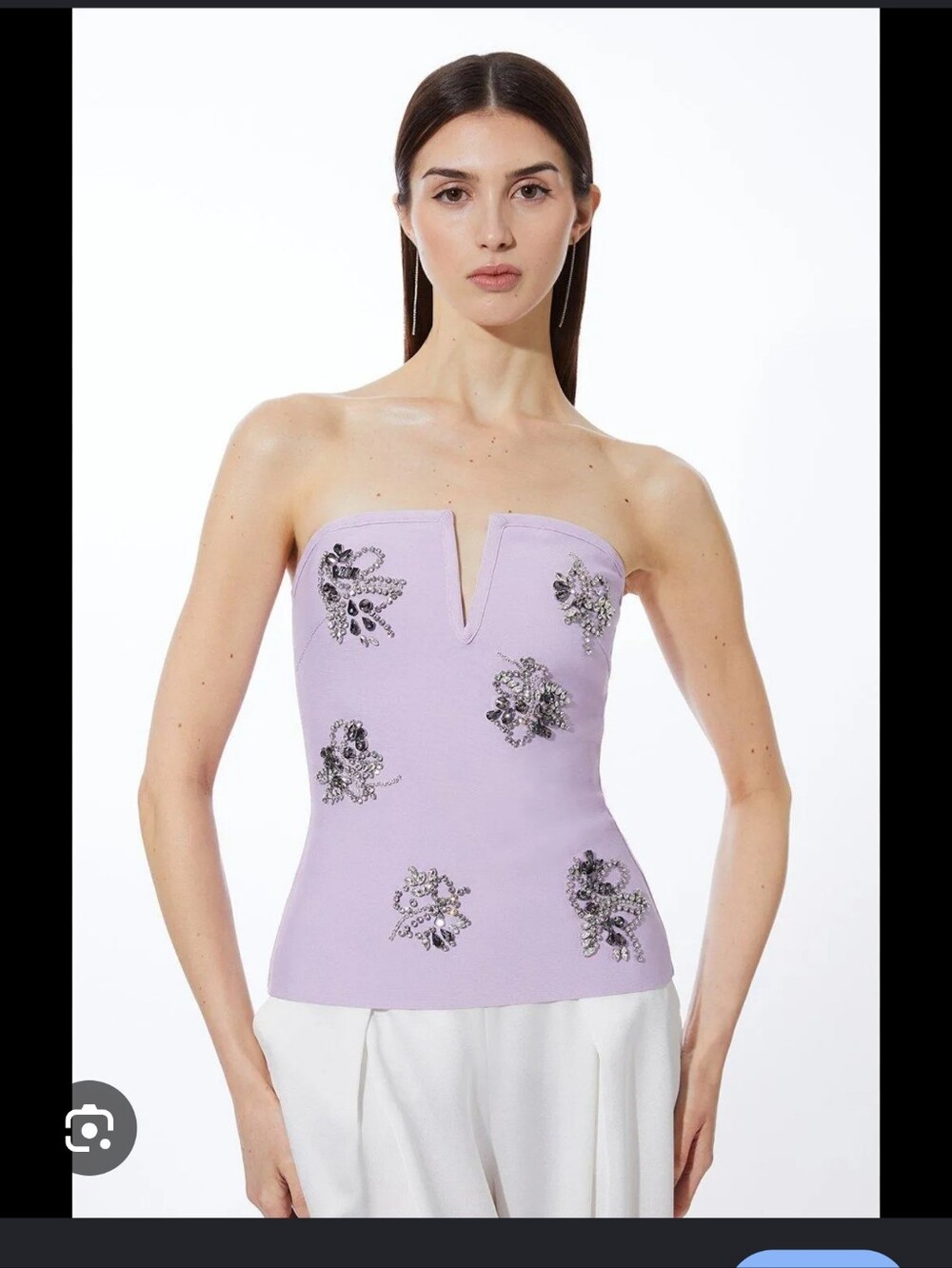 Strapless Lilac Embellished Top (Bandage ) Karen Millen - Picture 4 of 13